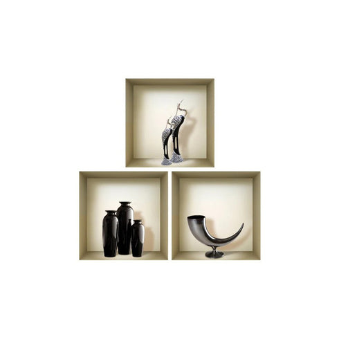 Set of Three Max Faux Niche 3D Peel and Stick Wall Decals