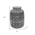 12" Dark Gray Geometric Round Glass Table Vase