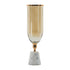 19" Gold And White Glass And Marble Table Vase