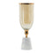 16" Gold And White Glass And Marble Table Vase