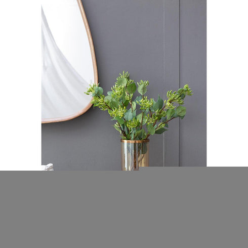 16" Gold And White Glass And Marble Table Vase