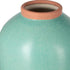 13" Aqua And Terra Cotta Ceramic Round Table Vase