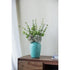 13" Aqua And Terra Cotta Ceramic Round Table Vase