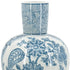 17" Light Blue And White Floral Round Porcelain Table Vase