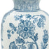 9" Light Blue And White Floral Round Porcelain Jar