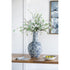 24" Blue And White Floral Curved Porcelain Table Vase