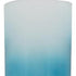 18" Blue White And Gold Ombre Glass And Aluminum Pedestal Table Vase