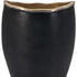 10" Black And Gold Cast Aluminum Oval Table Vase