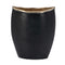 10" Black And Gold Cast Aluminum Oval Table Vase