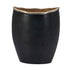 10" Black And Gold Cast Aluminum Oval Table Vase