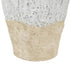 14" Beige And Ivory Color Block Amphora Terracotta Table Vase