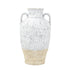 16" Beige And Ivory Amphora Terracotta Urn