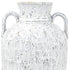 16" Beige And Ivory Amphora Terracotta Urn