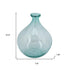 10" Aqua Bubble Glass Round Table Vase