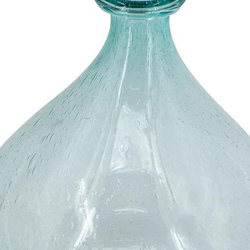 10" Aqua Bubble Glass Round Table Vase