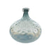13" Light Blue Hammered Glass Table Vase