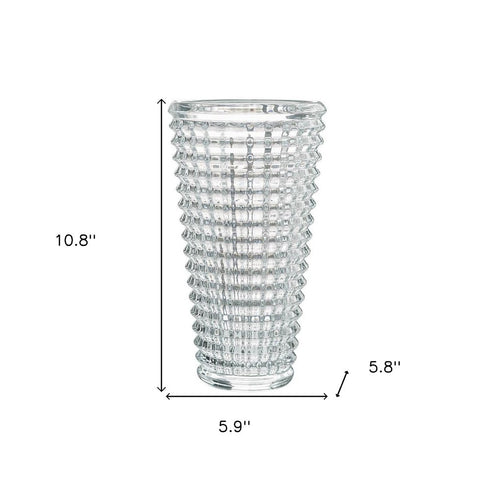 11" Clear Round Glass Table Vase