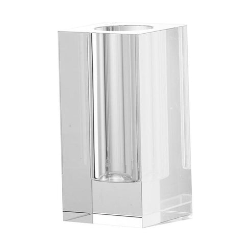 8" Clear Square Glass Table Vase