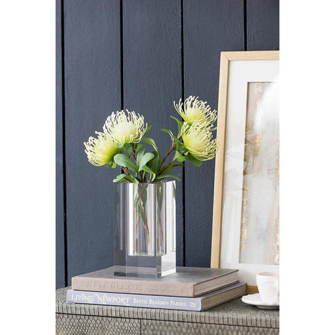 8" Clear Square Glass Table Vase