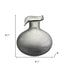 9" Light Gray Bubble Glass Round Table Vase