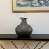 9" Light Gray Bubble Glass Round Table Vase
