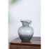 10" Light Gray Bubble Glass Round Table Vase