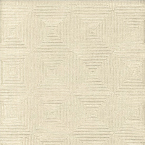 6' X 9' Ivory Wool Geometric Hand Knotted Area Rug