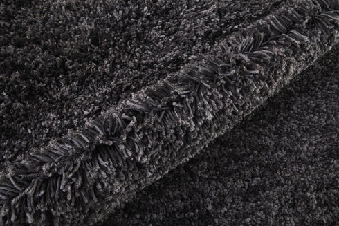 9' X 12' Black Shag Hand Tufted Area Rug