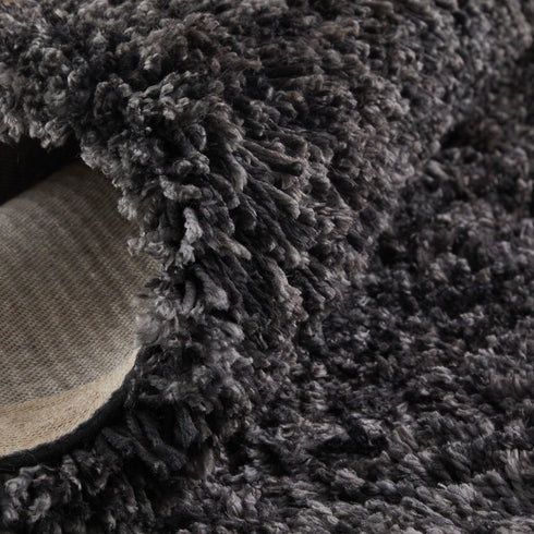 9' X 12' Black Shag Hand Tufted Area Rug