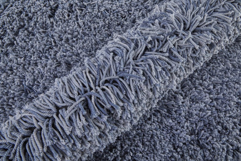 9' X 12' Blue Shag Hand Tufted Area Rug