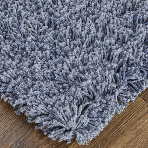 9' X 12' Blue Shag Hand Tufted Area Rug