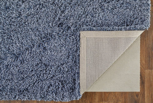 9' X 12' Blue Shag Hand Tufted Area Rug