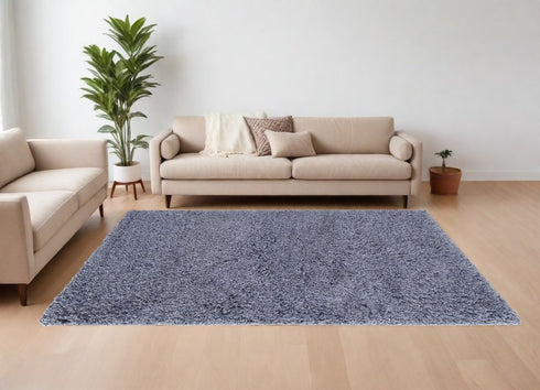 9' X 12' Blue Shag Hand Tufted Area Rug