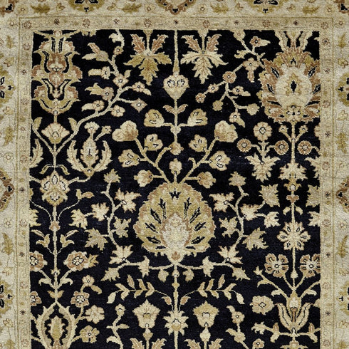 8' X 10' Black Wool Oriental Hand Knotted Area Rug