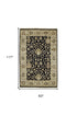 8' X 10' Black Wool Oriental Hand Knotted Area Rug