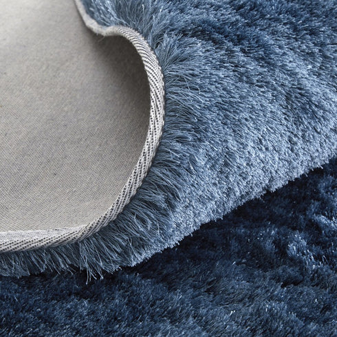 8' X 10' Blue Shag Hand Tufted Area Rug