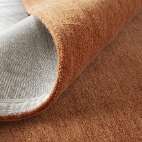 8' X 11' Orange Wool Hand Woven Area Rug