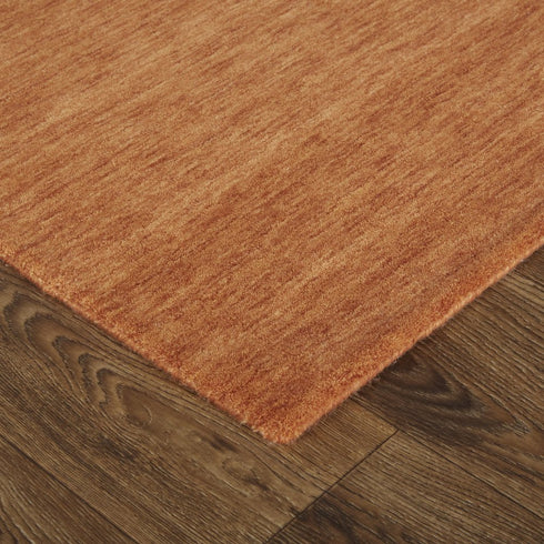 8' X 11' Orange Wool Hand Woven Area Rug