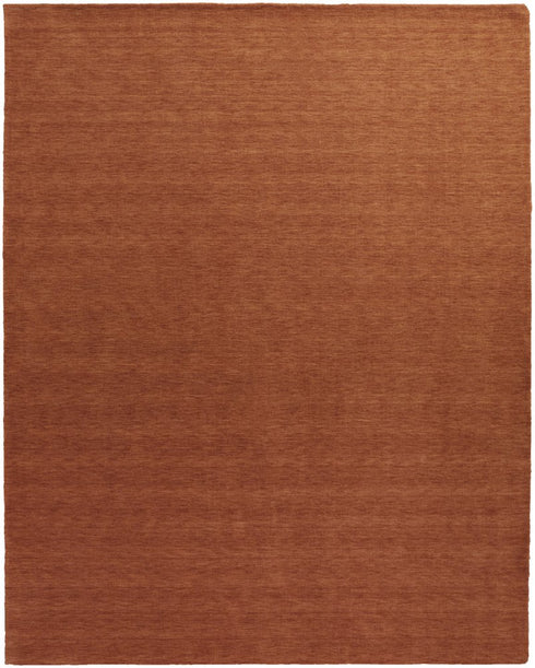 8' X 11' Orange Wool Hand Woven Area Rug