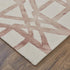 9' X 13' Ivory Pink and Tan Wool Geometric Hand Tufted Area Rug