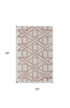 9' X 13' Ivory Pink and Tan Wool Geometric Hand Tufted Area Rug