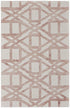 9' X 13' Ivory Pink and Tan Wool Geometric Hand Tufted Area Rug