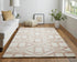 9' X 13' Ivory Pink and Tan Wool Geometric Hand Tufted Area Rug
