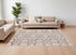 9' X 13' Ivory Pink and Tan Wool Geometric Hand Tufted Area Rug