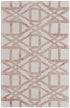 9' X 13' Ivory Pink and Tan Wool Geometric Hand Tufted Area Rug