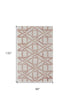 9' X 13' Ivory Pink and Tan Wool Geometric Hand Tufted Area Rug