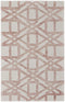 9' X 13' Ivory Pink and Tan Wool Geometric Hand Tufted Area Rug