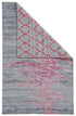 8' X 11' Red and Gray Abstract Hand Tufted Area Rug