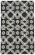 5' X 8' Black Gray and Ivory Wool Abstract Hand Tufted Area Rug