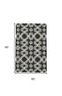 5' X 8' Black Gray and Ivory Wool Abstract Hand Tufted Area Rug